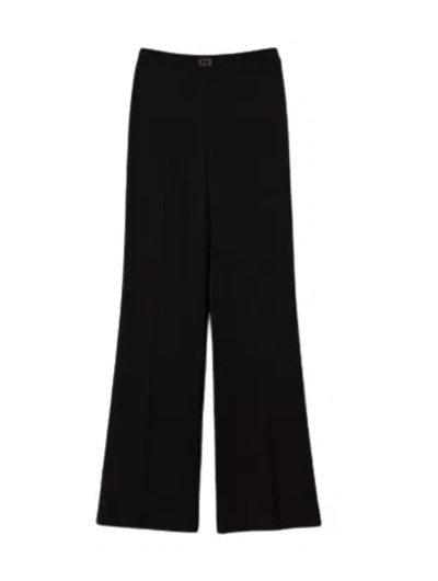 Twinset Twin-set Black Stretch Straight-leg Trousers