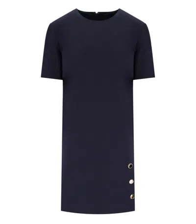 Twinset Twin-set Blue Dress With Jewel Buttons