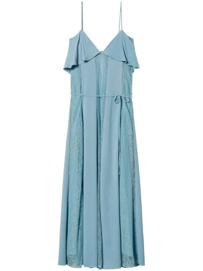 Twinset Twin-set Blue Maxi Dress With Spaghetti Straps