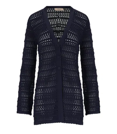 Twinset Twin-set Blue Perforated Cardigan