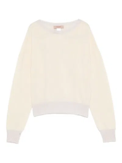 TWINSET TWIN-SET BOAT NECK SWEATER IN SOFT WOOL-CASHMERE BLEND
