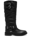 Twinset Twin-set Smooth Grain Leather Mid-calf Boots In Black