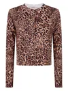 Twinset Twin-set Cropped Leopard Print Jacket With Button-down Front In Brown