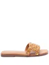 Twinset Twin-set Brown Stud Embellished Sandals