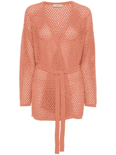 Twinset Twin-set Burnt Orange Open Knit Sweater