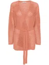 Twinset Twin-set Burnt Orange Open Knit Sweater
