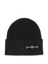 Twinset Chain-embellished Beanie Hat In Black