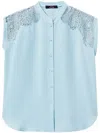 Twinset Twin-set Cap Sleeve Shirt With Lace Detailing
