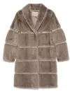 Twinset Faux-shearling Coat In Beige