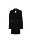 Twinset Twin-set Black Double-breasted Thigh-length Coat In Black
