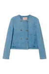 Shop Twinset Twin-set Coats Light Denim