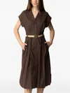 Twinset Twin-set Coffee Cotton Blend Dresses
