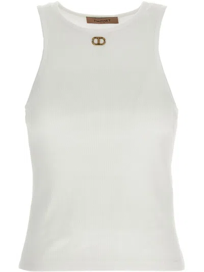 Twinset Twin-set Cotton Cozy Sweater For Warmth In White
