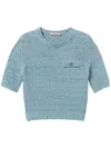 Twinset Twin-set Cozy Cotton Blend Sweater In Carta Da Zucchero
