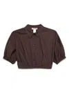Twinset Brown Top With Classic Collar And Logo Plaque Detail On The Rear In Black