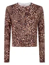Twinset Twin-set Cropped Leopard Print Jacket With Button-down Front In Brown