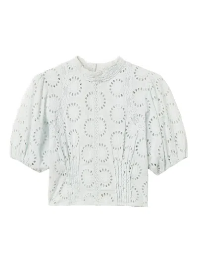 Twinset Twin-set Cropped Shirt With Lace Trim