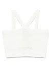 Twinset Twin-set Cropped Textured Top With Cross-front Straps In White