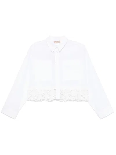 Twinset Twin-set Cropped White Shirt