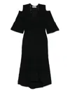 Twinset Twin-set Cut-out Black Dress With Flared Skirt In Black