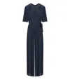 Twinset Twin-set Dark Blue Pleated Jumpsuit In Blue