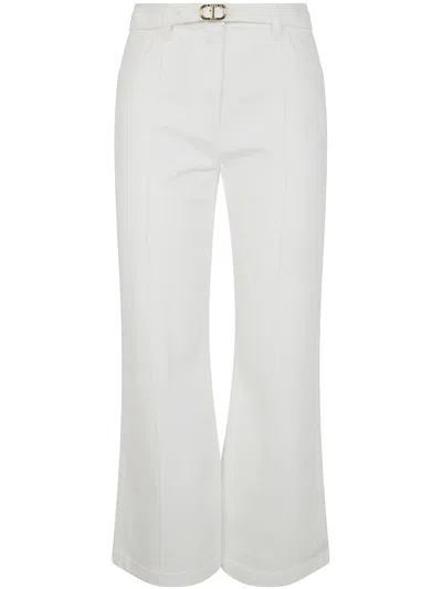 Twinset Twin-set Denim Trousers In White