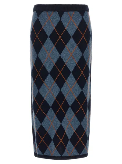 Twinset Twin Set Diamond Skirt In Animal Print