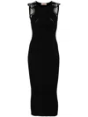 Twinset Midikleid Mit Spitzendetail In Black