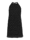Twinset Twin-set Black Short Dress With Cut-out On The Rear In Tech Fabric In Black