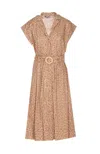 Twinset Leopard-print Midi Shirt Dress In Brown