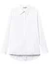 Twinset Twin-set White Poplin Button-up Dress In White