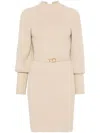Twinset Ribbed-knit Midi Dress In White