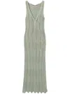 Twinset Green Midi Dress With Lurex-effect