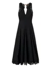 Twinset Twin-set Elegant Black Midi Dress In Black