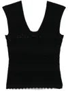 Twinset Twin-set Fitted Black Top With Lace Detailing