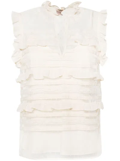 Twinset Twin-set Floral-lace Sleeveless Blouse In Neutral