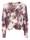 Twinset Twin-set Floral Lace Sweater With Lightweight Elegance In Pink