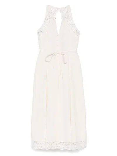 Twinset Twin-set Flowy White Midi Dress