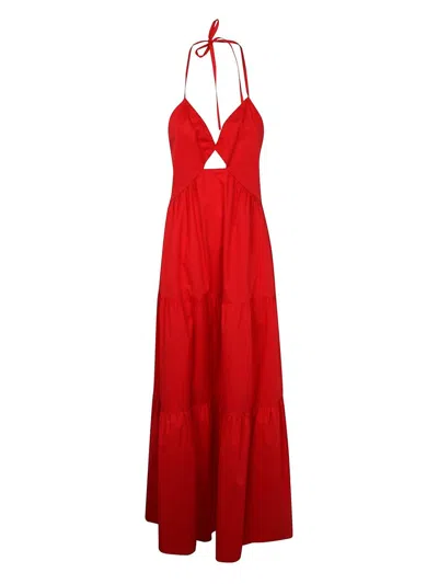 Twinset Twin-set Hibiscus Red Cotton Dresses