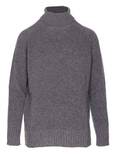 TWINSET TWIN-SET HIGH NECK RELAXED-FIT SWEATER WITH RIBBED DETAILING
