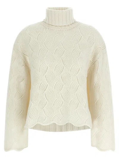 Twinset Twin Set High Neck Sweater In White