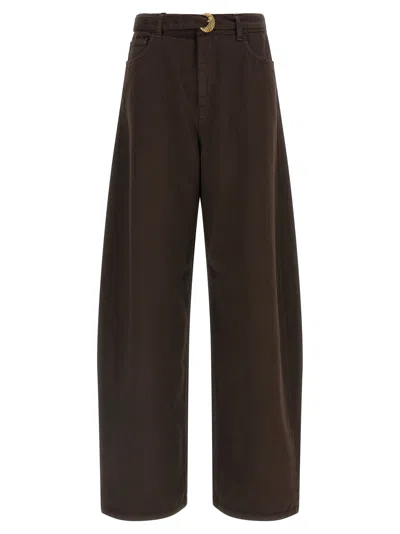 Twinset Twin Set High Waist Jeans In Brown