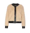 Twinset Faux-fur Jacket In Beige