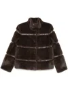 Twinset Faux-fur Jacket In Coffee/chocolate