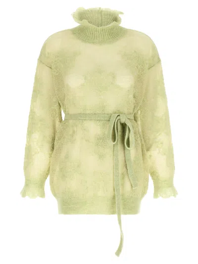 Twinset Twin Set Jacquard Yarn Sweater In Green
