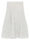 Twinset Twin-set Knee-length Ribbed A-line Skirt In Gray
