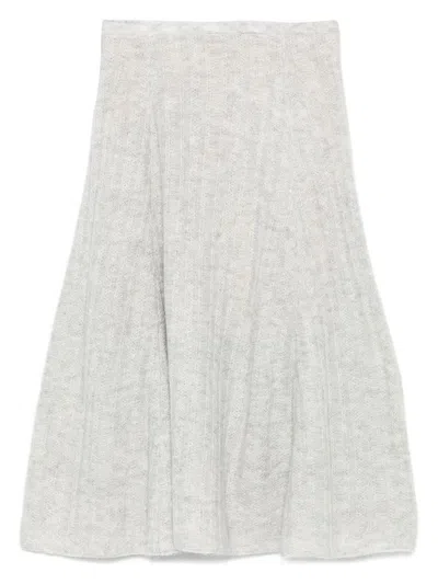 TWINSET TWIN-SET KNEE-LENGTH RIBBED A-LINE SKIRT