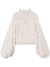 Twinset Twin-set Lace-detail Beige Sweater In Neutrals