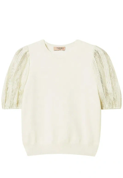 Twinset Twin Set Lace Jersey In Green