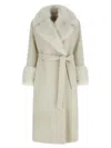 Twinset Lam Thread Coat In White